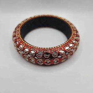 Red Indian Boutique with Glass Cutouts Bangle Bracelet
